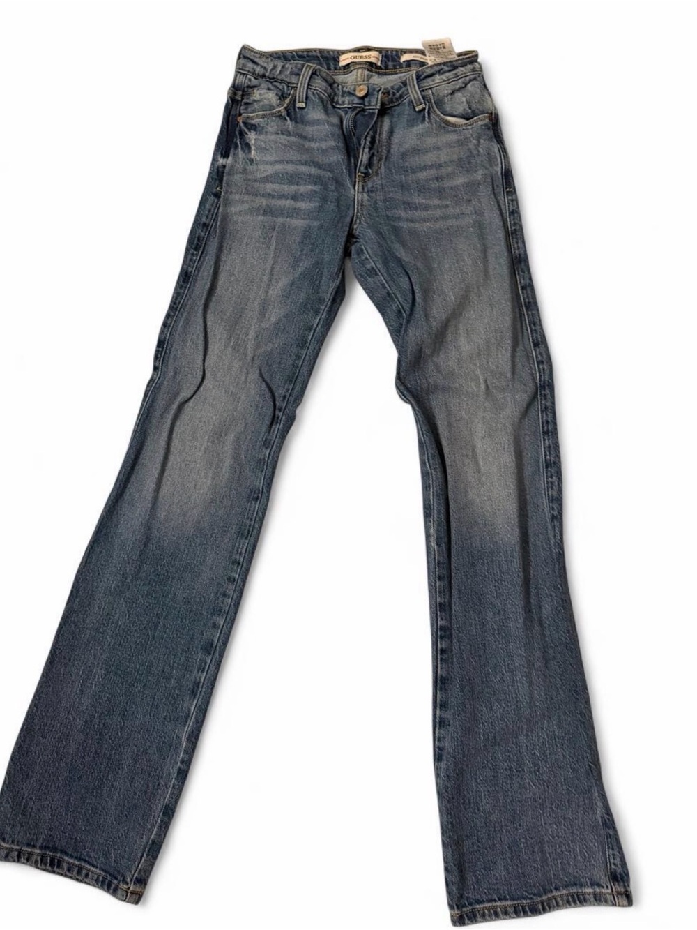 Guess Womens straight leg Jeans in Washed Blue